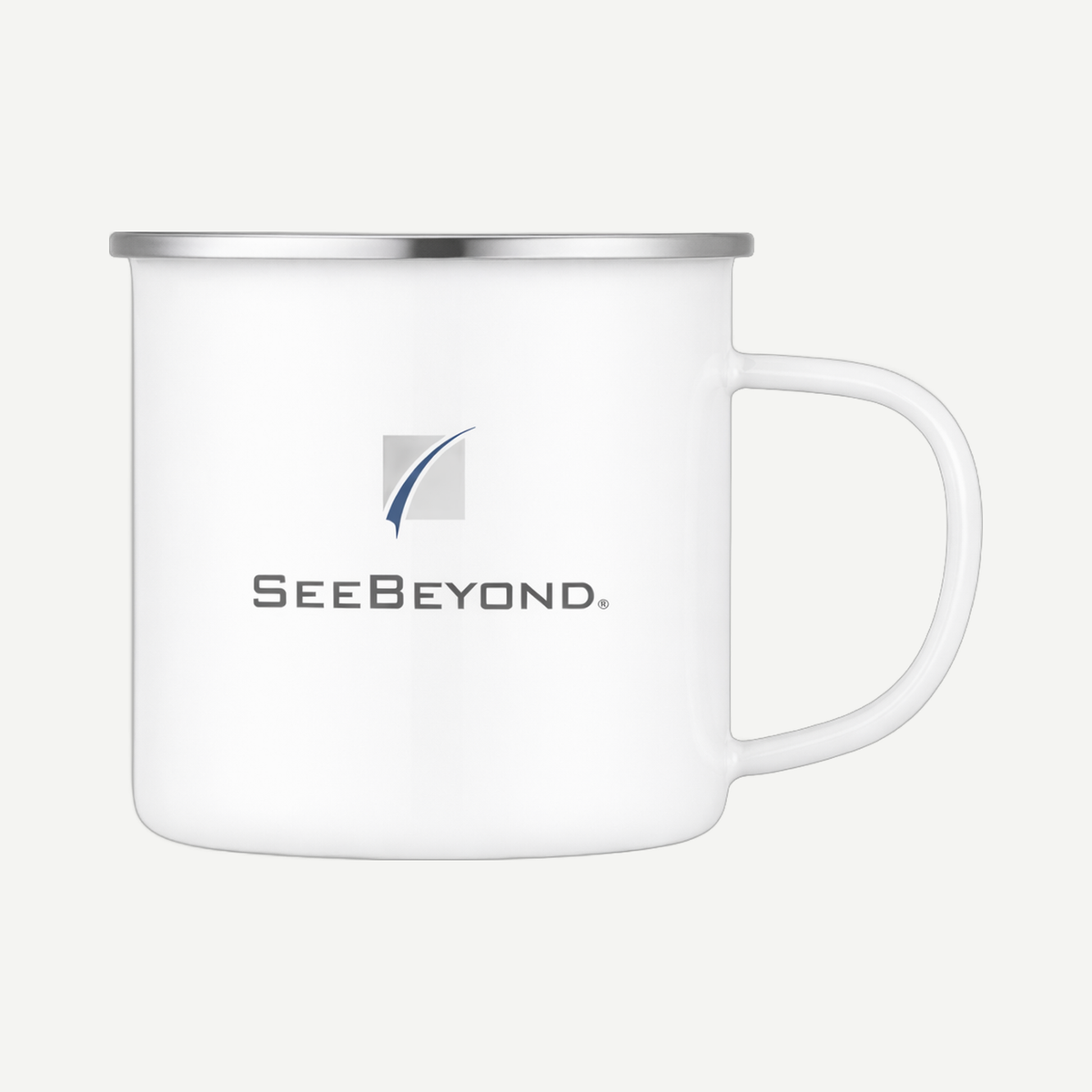 Wren Enamel Mug w/SS Rim - 16oz - White | Limitless Toronto