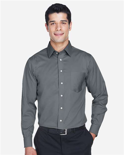Devon & Jones Men's Crown Collection® Solid Stretch Twill Woven Dress Shirt DG530