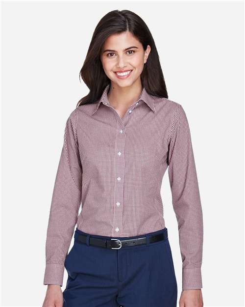 Devon & Jones Women's Crown Collection® Gingham Check Woven Dress Shirt D640W