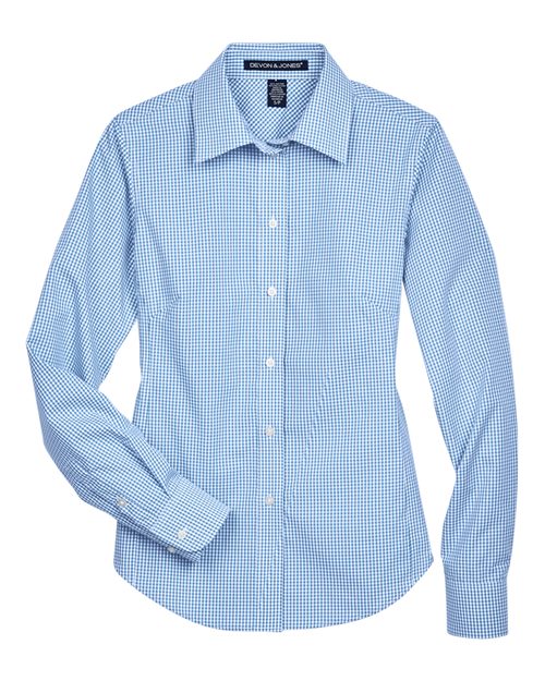Devon & Jones Women's Crown Collection® Gingham Check Woven Dress Shirt D640W