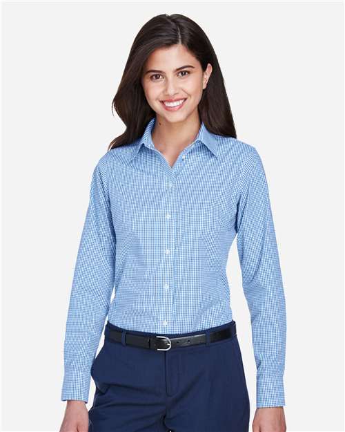 Devon & Jones Women's Crown Collection® Gingham Check Woven Dress Shirt D640W