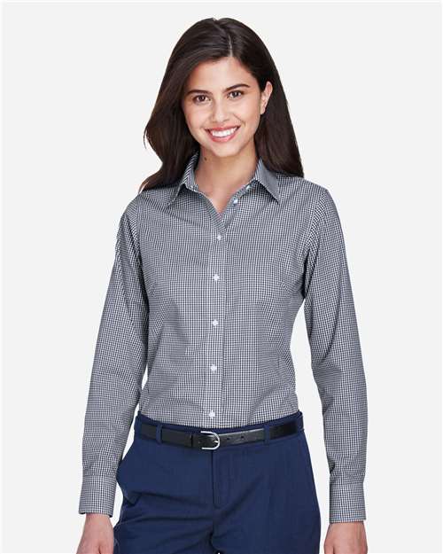 Devon & Jones Women's Crown Collection® Gingham Check Woven Dress Shirt D640W