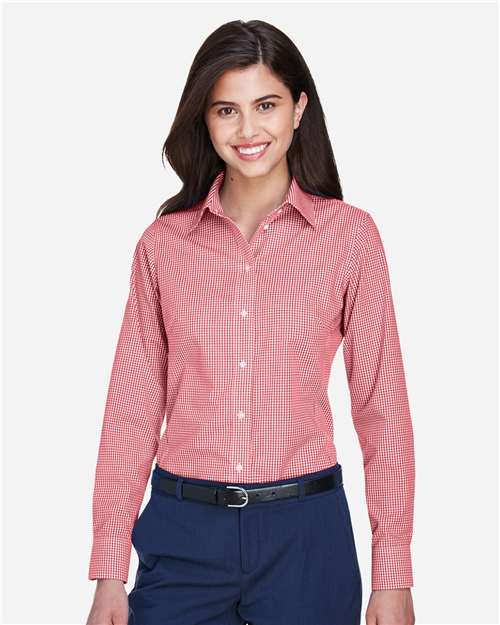 Devon & Jones Women's Crown Collection® Gingham Check Woven Dress Shirt D640W