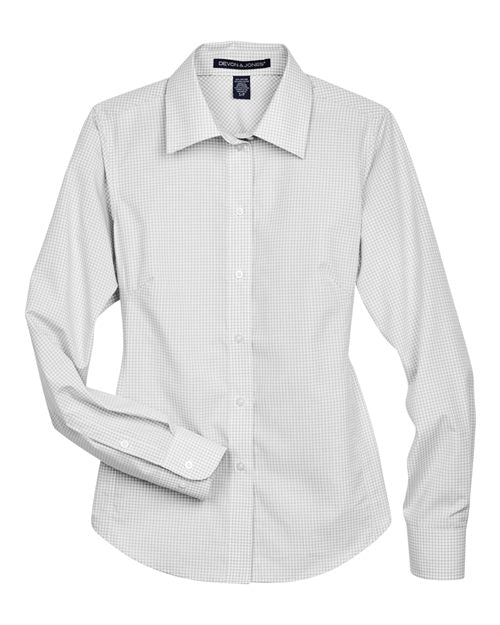 Devon & Jones Women's Crown Collection® Gingham Check Woven Dress Shirt D640W