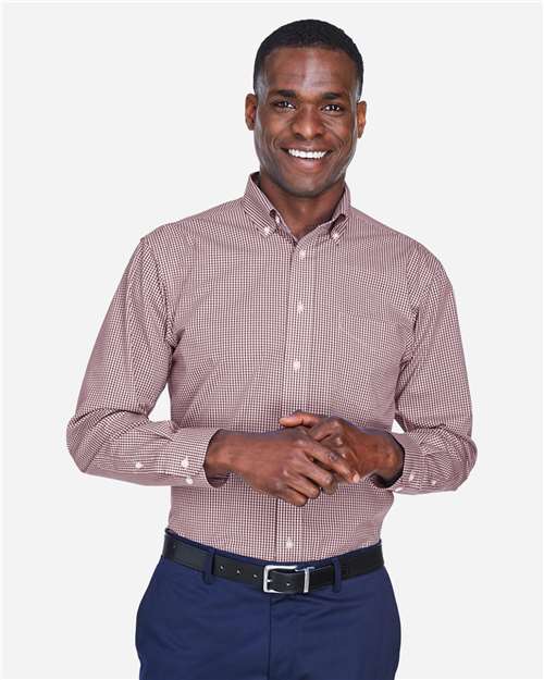 Devon & Jones Men's Crown Collection® Gingham Check Woven Dress Shirt D640