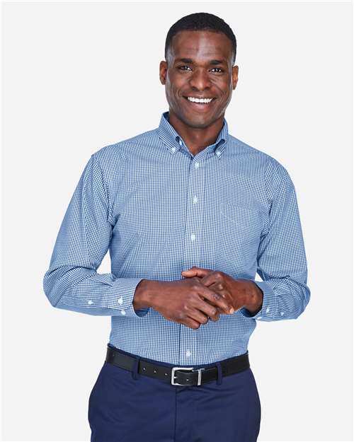Devon & Jones Men's Crown Collection® Gingham Check Woven Dress Shirt D640
