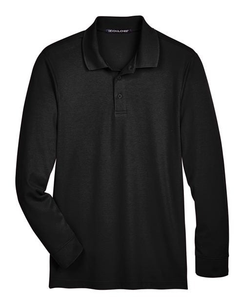 Devon & Jones Men's CrownLux Performance® Plaited Long Sleeve Polo DG20L