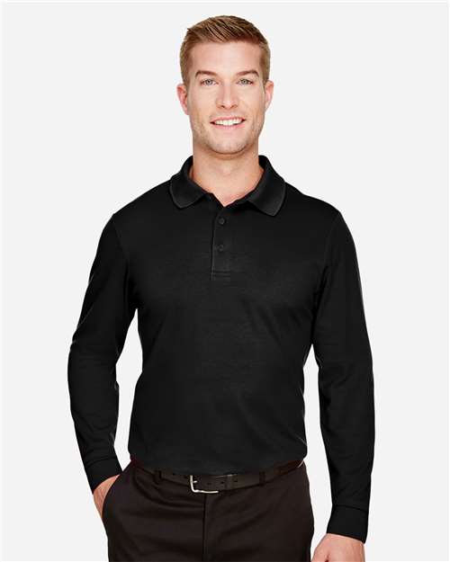 Devon & Jones Men's CrownLux Performance® Plaited Long Sleeve Polo DG20L