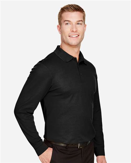 Devon & Jones Men's CrownLux Performance® Plaited Long Sleeve Polo DG20L