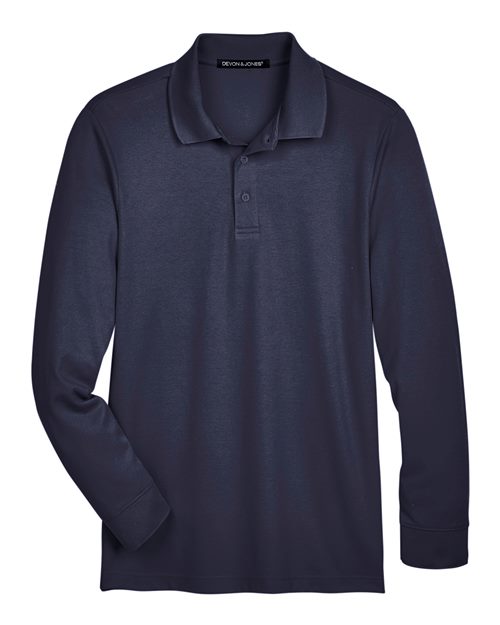 Devon & Jones Men's CrownLux Performance® Plaited Long Sleeve Polo DG20L