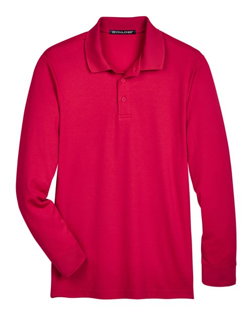 Devon & Jones Men's CrownLux Performance® Plaited Long Sleeve Polo DG20L