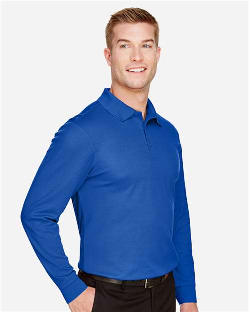 Devon & Jones Men's CrownLux Performance® Plaited Long Sleeve Polo DG20L