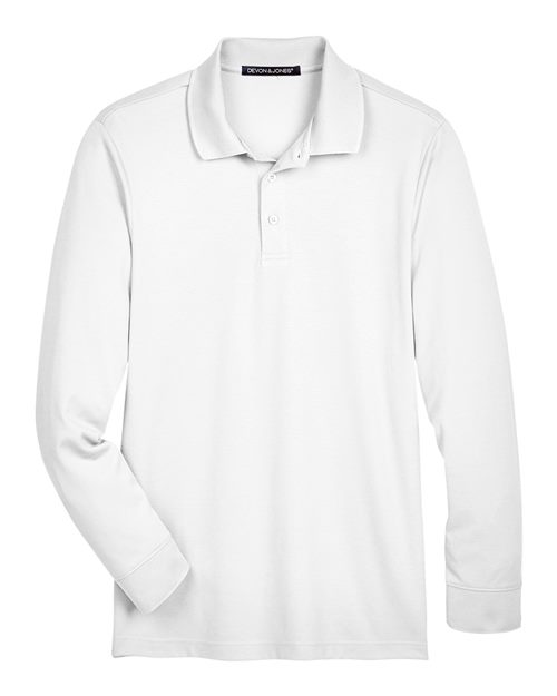 Devon & Jones Men's CrownLux Performance® Plaited Long Sleeve Polo DG20L