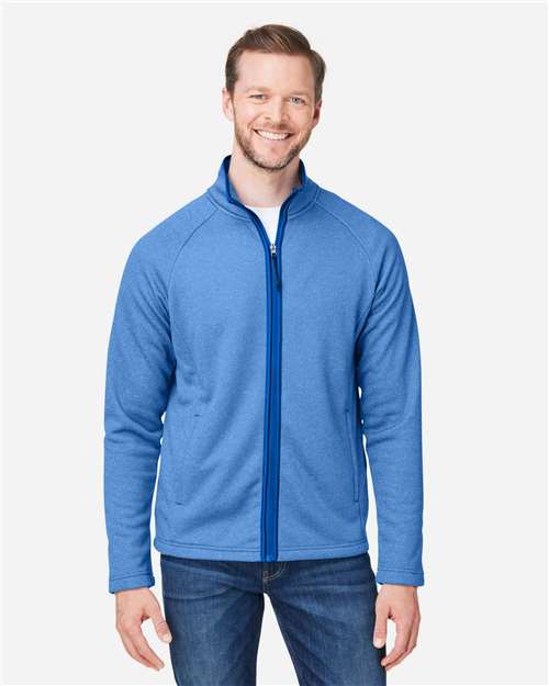 CORE365 Men's Venture Heathered Stripe Full-Zip Jacket CE72
