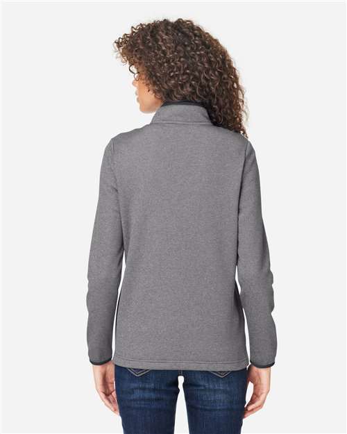 CORE365 Women's Venture Heathered Stripe Quarter-Zip Pullover CE73W