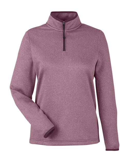 CORE365 Women's Venture Heathered Stripe Quarter-Zip Pullover CE73W