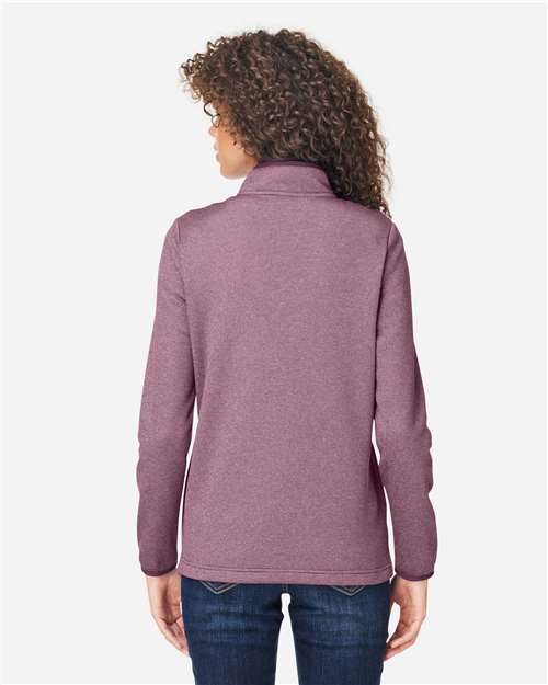 CORE365 Women's Venture Heathered Stripe Quarter-Zip Pullover CE73W