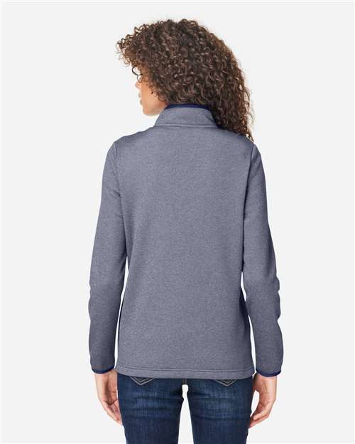 CORE365 Women's Venture Heathered Stripe Quarter-Zip Pullover CE73W