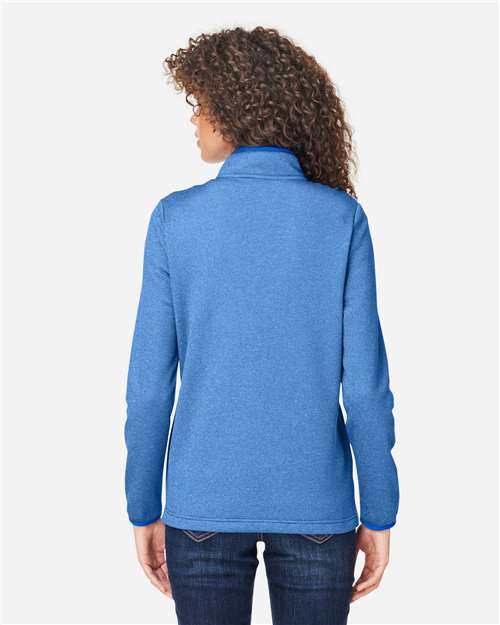 CORE365 Women's Venture Heathered Stripe Quarter-Zip Pullover CE73W