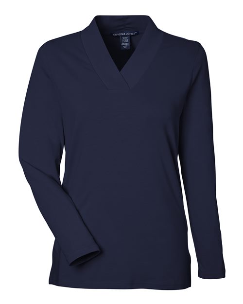 Devon & Jones Women's Raleigh Shawl Collar Knit Top DP121W
