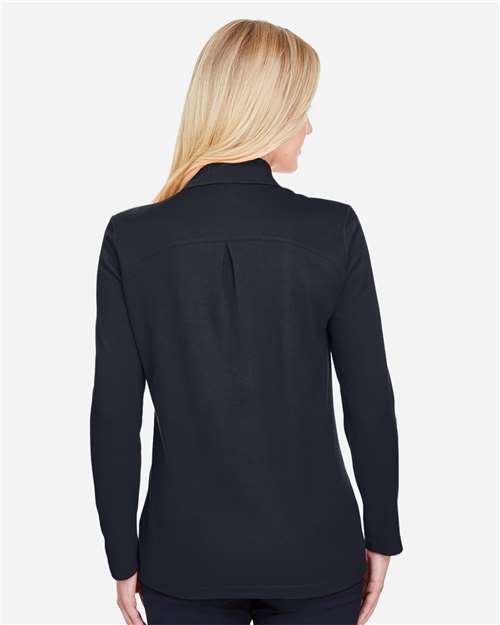 Devon & Jones Women's CrownLux Performance® Plaited Long Sleeve Polo DG20LW