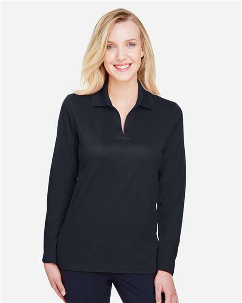 Devon & Jones Women's CrownLux Performance® Plaited Long Sleeve Polo DG20LW
