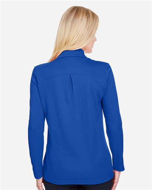 Devon & Jones Women's CrownLux Performance® Plaited Long Sleeve Polo DG20LW