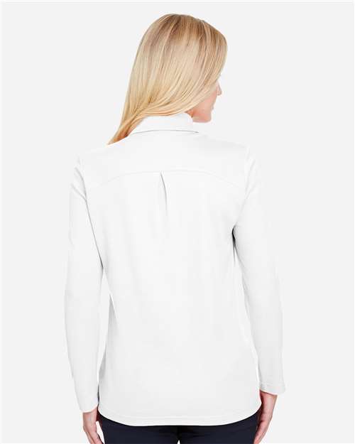 Devon & Jones Women's CrownLux Performance® Plaited Long Sleeve Polo DG20LW