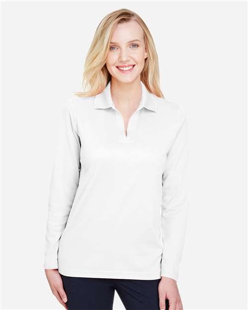 Devon & Jones Women's CrownLux Performance® Plaited Long Sleeve Polo DG20LW