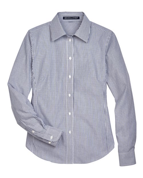 Devon & Jones Women's Crown Collection® Banker Stripe Woven Dress Shirt D645W