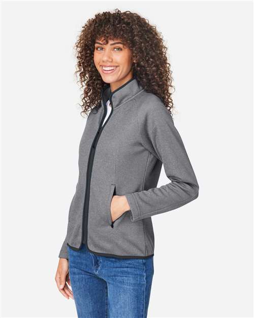 CORE365 Women's Venture Heathered Stripe Full-Zip Jacket CE72W
