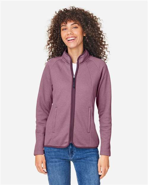 CORE365 Women's Venture Heathered Stripe Full-Zip Jacket CE72W