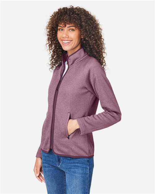 CORE365 Women's Venture Heathered Stripe Full-Zip Jacket CE72W