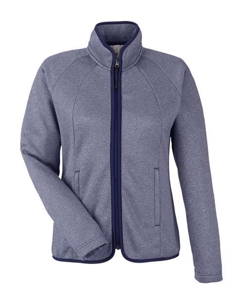 CORE365 Women's Venture Heathered Stripe Full-Zip Jacket CE72W