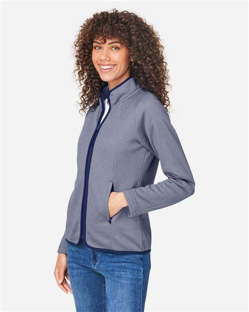 CORE365 Women's Venture Heathered Stripe Full-Zip Jacket CE72W