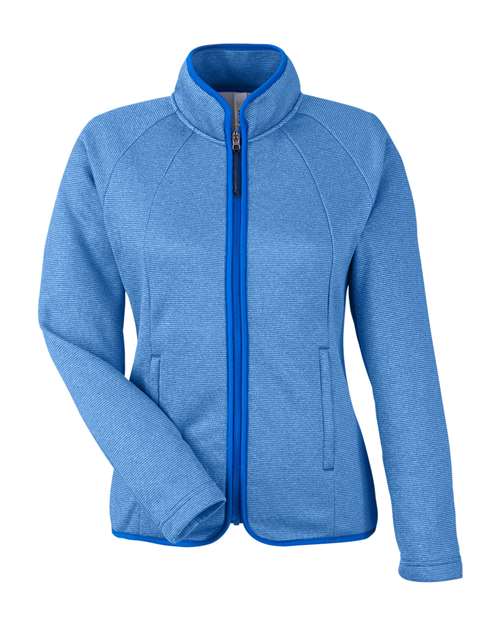 CORE365 Women's Venture Heathered Stripe Full-Zip Jacket CE72W