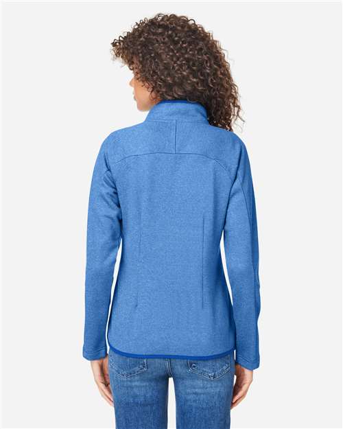 CORE365 Women's Venture Heathered Stripe Full-Zip Jacket CE72W