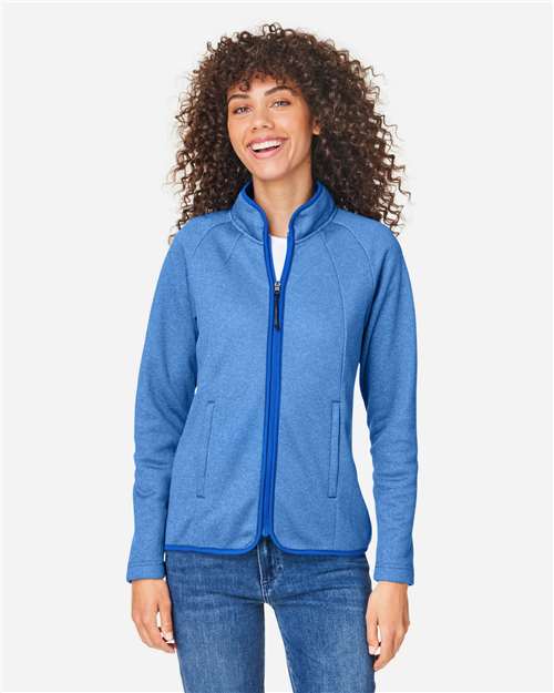 CORE365 Women's Venture Heathered Stripe Full-Zip Jacket CE72W