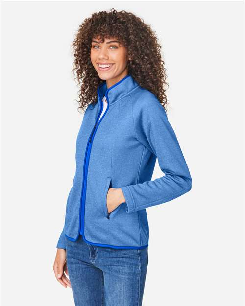 CORE365 Women's Venture Heathered Stripe Full-Zip Jacket CE72W