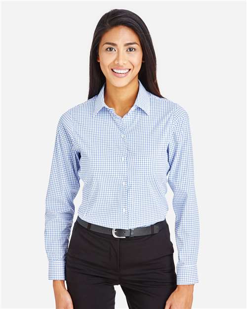 Devon & Jones Women's CrownLux Performance® Micro Windowpane Woven Dress Shirt DG540W