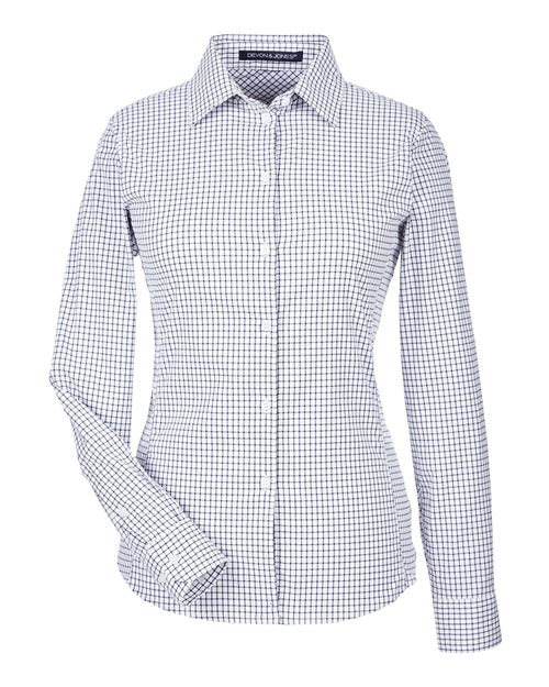 Devon & Jones Women's CrownLux Performance® Micro Windowpane Woven Dress Shirt DG540W