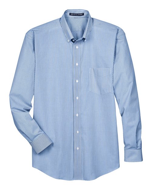 Devon & Jones Men's Crown Collection® Banker Stripe Woven Dress Shirt D645