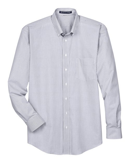 Devon & Jones Men's Crown Collection® Banker Stripe Woven Dress Shirt D645