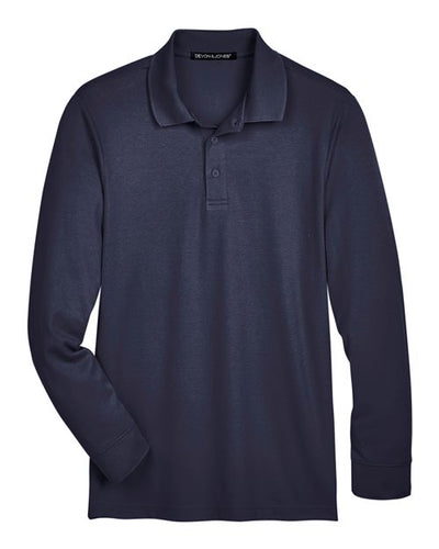 Tall Plaited Long Sleeve Polo