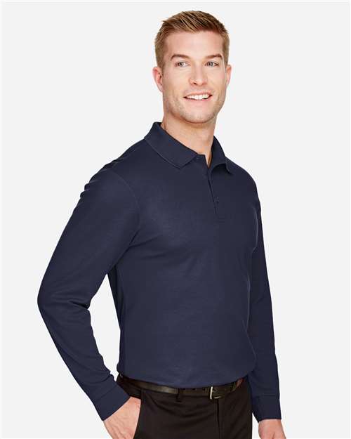 Devon & Jones Men's Tall CrownLux Performance® Plaited Long Sleeve Polo DG20LT