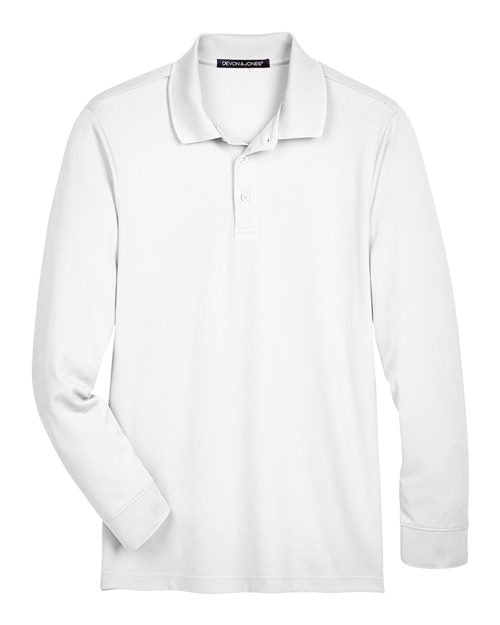 Devon & Jones Men's Tall CrownLux Performance® Plaited Long Sleeve Polo DG20LT