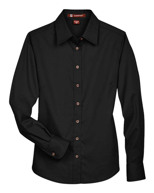 Harriton Women's Easy Blend™ Twill Dress Shirt with Stain-Release M500W