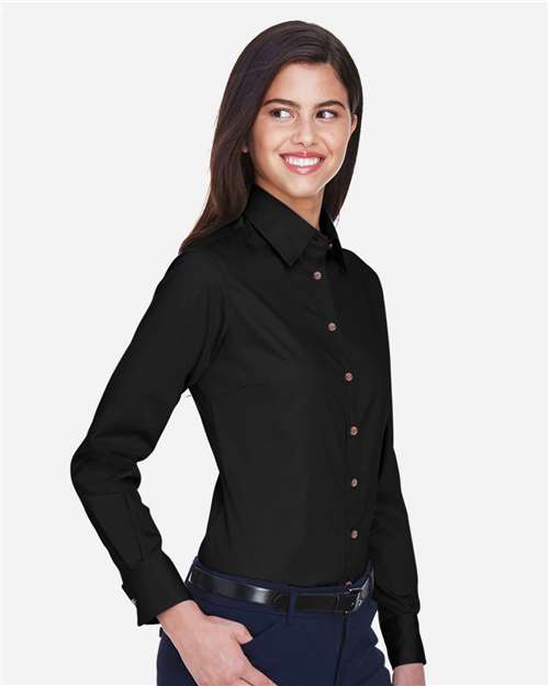 Harriton Women's Easy Blend™ Twill Dress Shirt with Stain-Release M500W