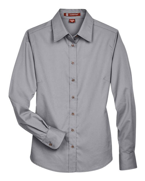 Harriton Women's Easy Blend™ Twill Dress Shirt with Stain-Release M500W