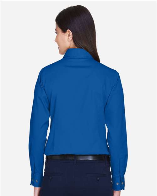 Harriton Women's Easy Blend™ Twill Dress Shirt with Stain-Release M500W